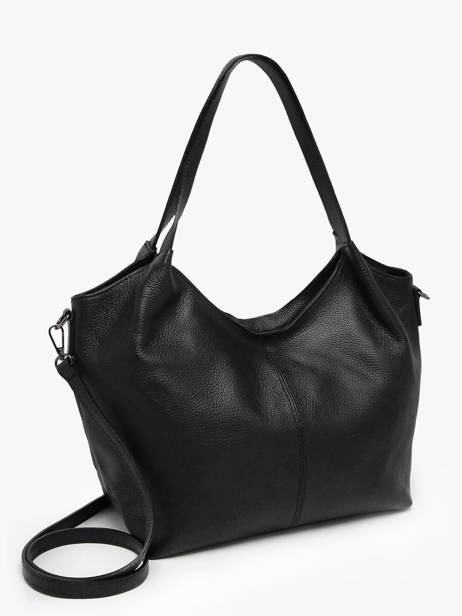 Schoudertas Caviar Leder Milano Zwart caviar CA25061 ander zicht 2